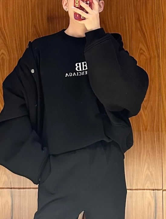 발렌시아가 / BB 자수 플리스 스웨트셔츠