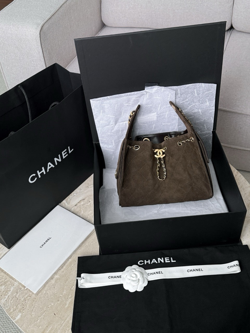 샤넬 / 25k 호보 스웨이드 25 스몰 백