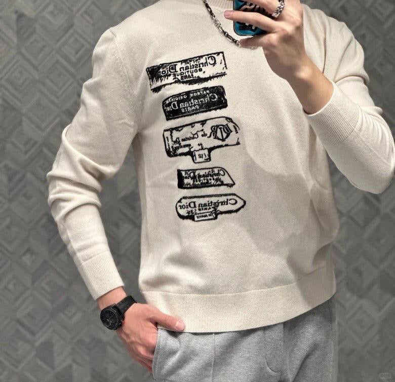 디올 / 로고 자수 니트 스웨트 셔츠