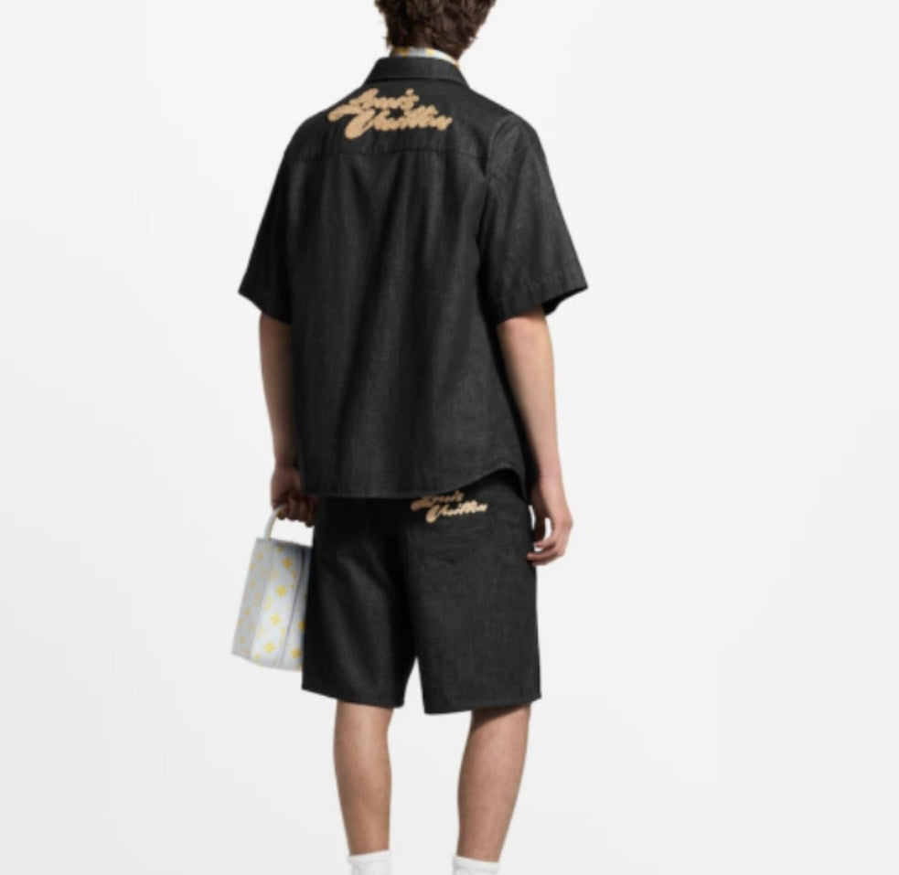 루이비통 / LV 라피아 자수 데님 쇼츠