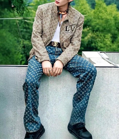 루이비통 / 모노그램 레더 트리밍 데님 팬츠