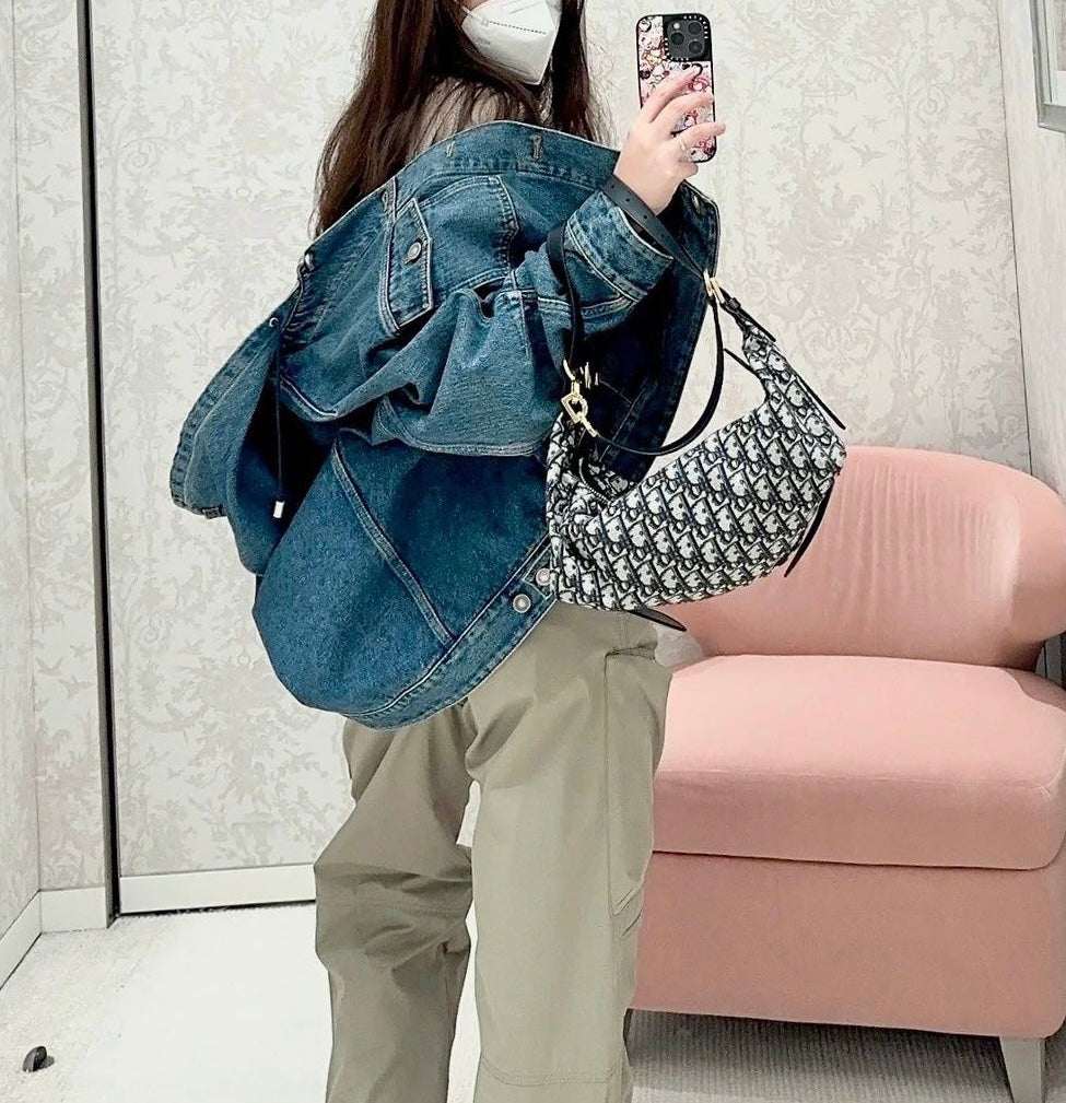 디올 / 워싱 후드 데님 오버핏 점퍼