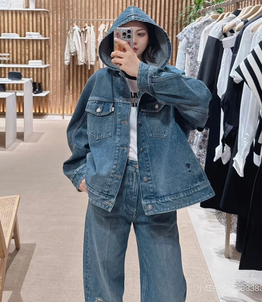 디올 / 워싱 후드 데님 오버핏 점퍼