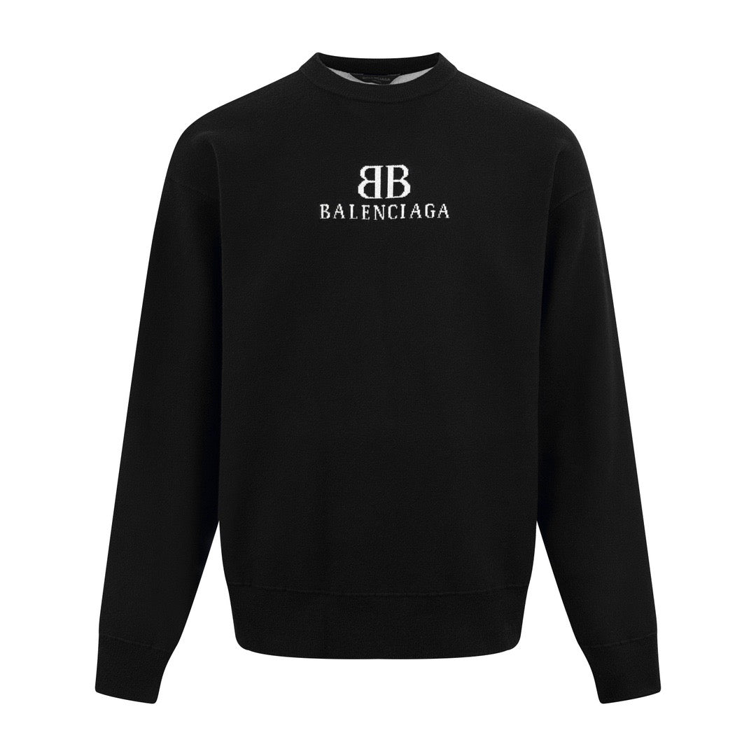 발렌시아가 / BB 로고 니트 기모 스웨트 셔츠