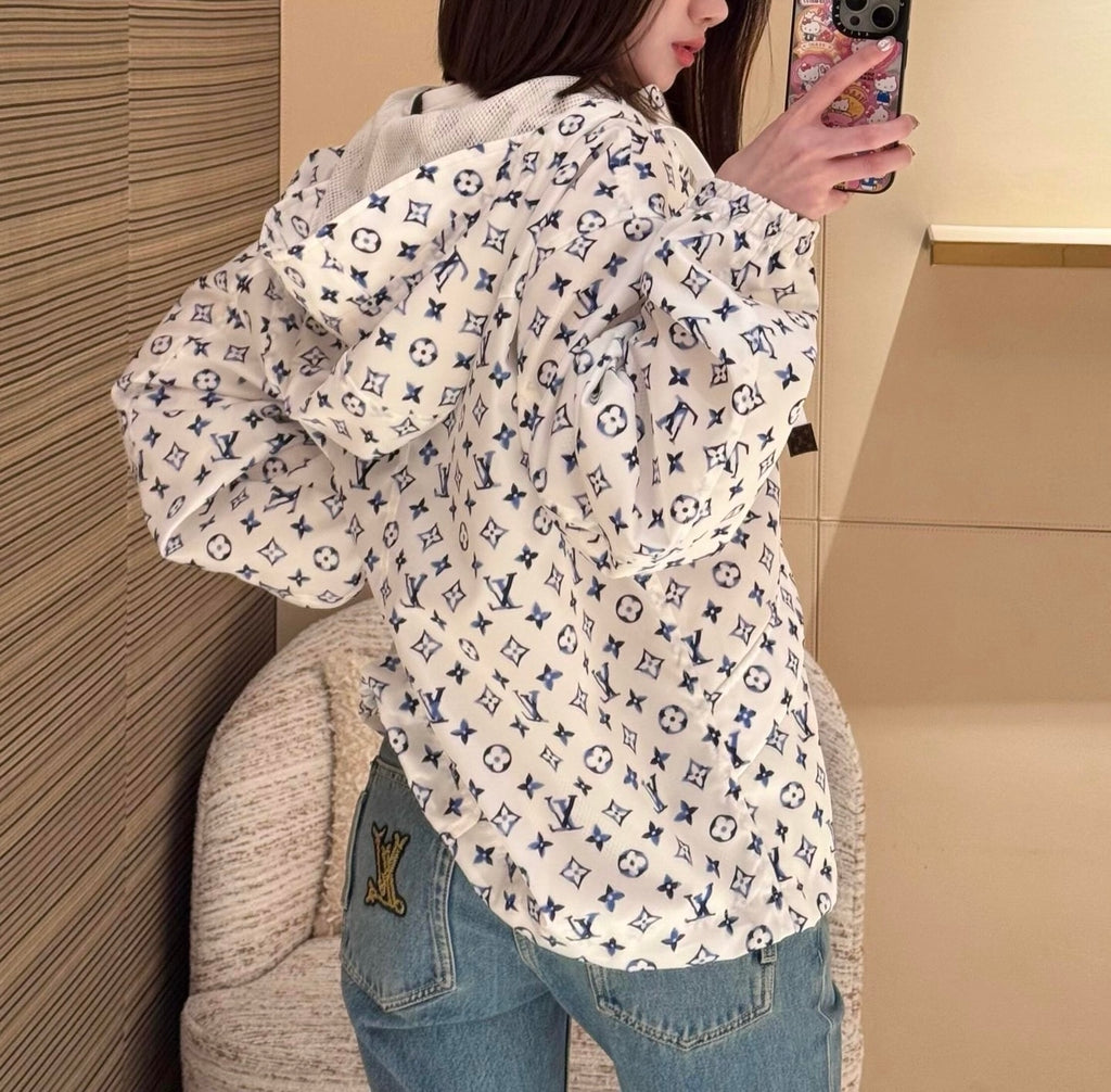 루이비통 / 클래식 모노그램 프린트 후드 집업 점퍼