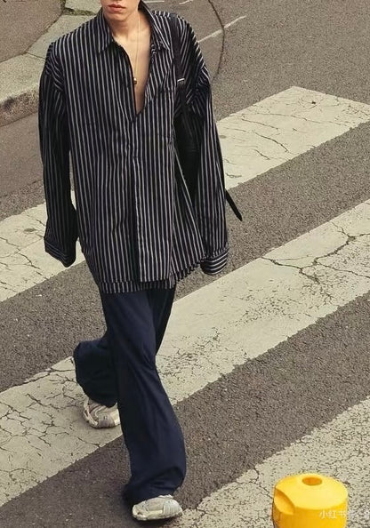 발렌시아가 / 스트라이프 오버핏 셔츠