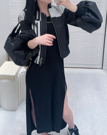 디올 / 마이크로 로고 네크라인 슬리브리스 드레스