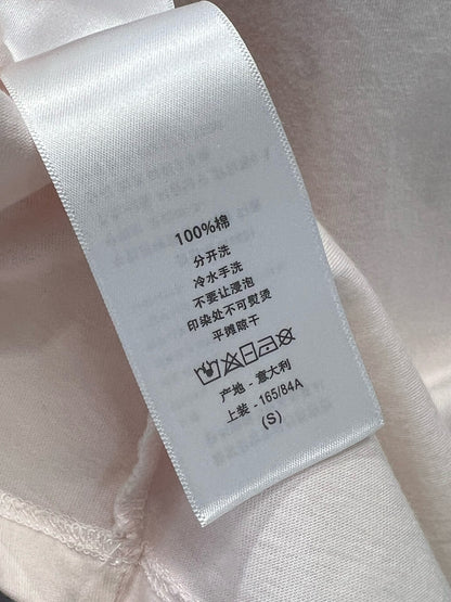 디올 / 레터링 자수 슬림 배색 티셔츠