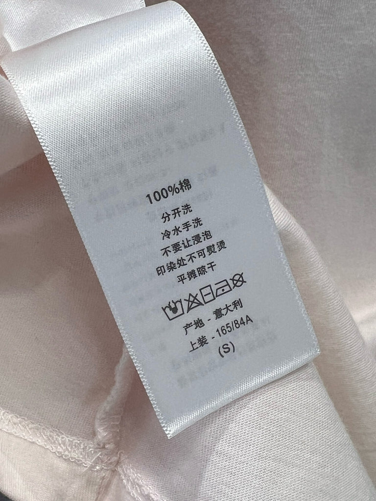 디올 / 레터링 자수 슬림 배색 티셔츠