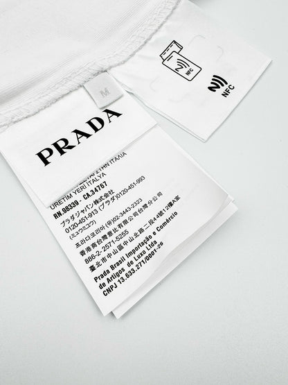 프라다 / 테리 자수 로고 쇼트 티셔츠