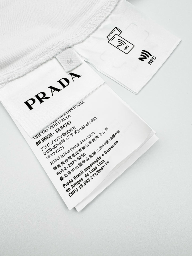 프라다 / 테리 자수 로고 쇼트 티셔츠