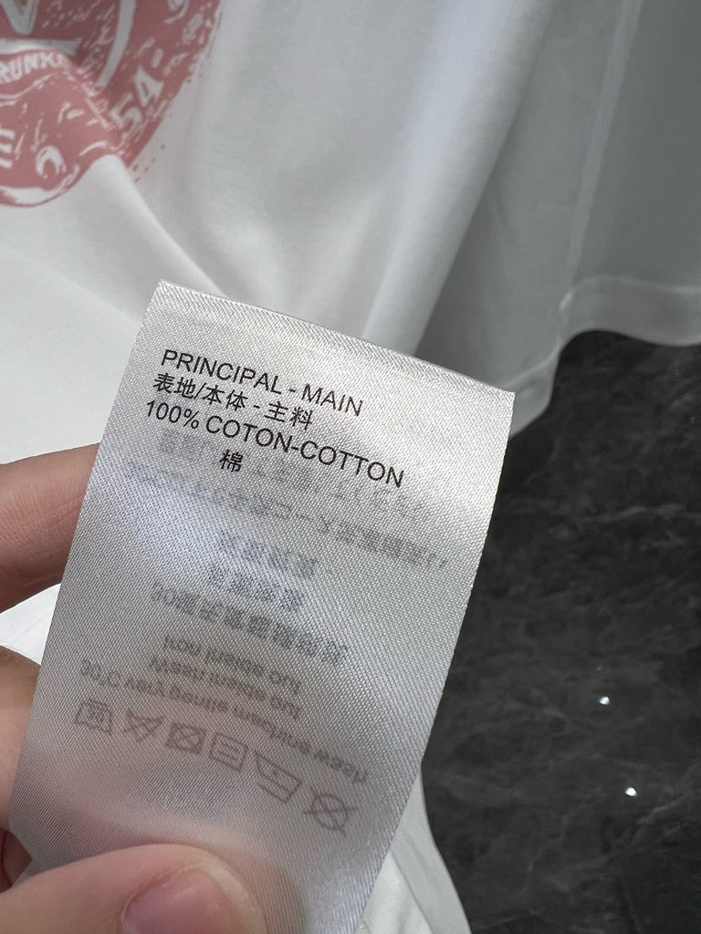 루이비통 / 로고 프린트 라운드 넥 쇼트 티셔츠
