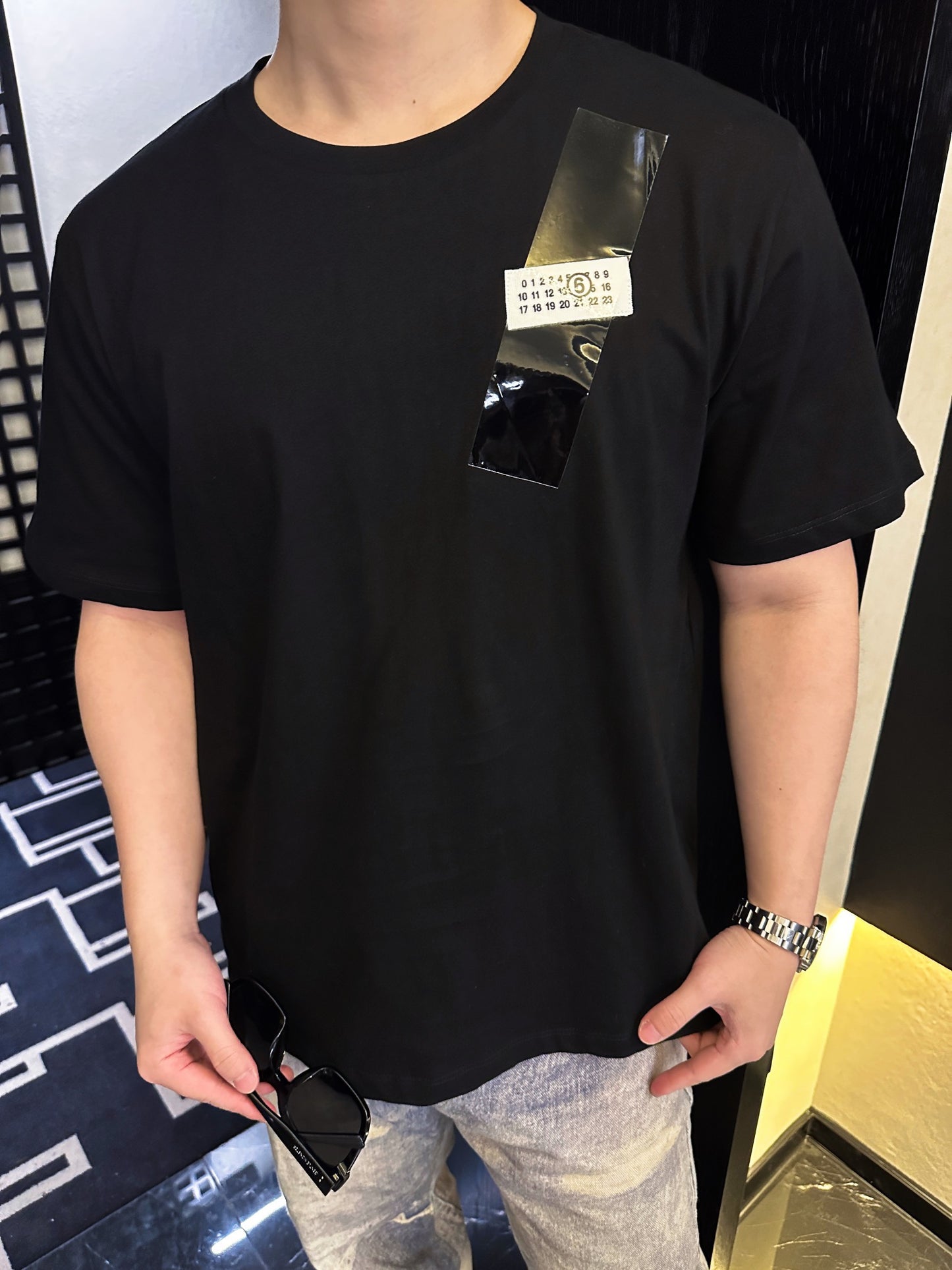 메종마르지엘라 / 숫자 라벨 테이프 로고 티셔츠