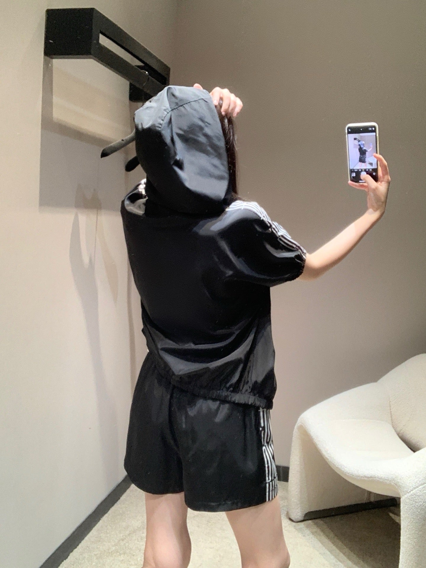 디올 / 시그니처 레터링 로고 나일론 캐주얼 후드 점퍼&쇼츠