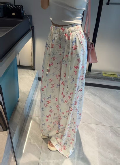 샤넬 / 더블 로고 프린팅 밴딩 팬츠