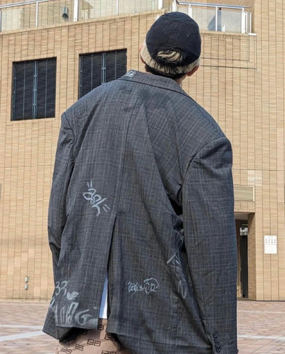 발렌시아가 / 페인팅 체크 오버 수트