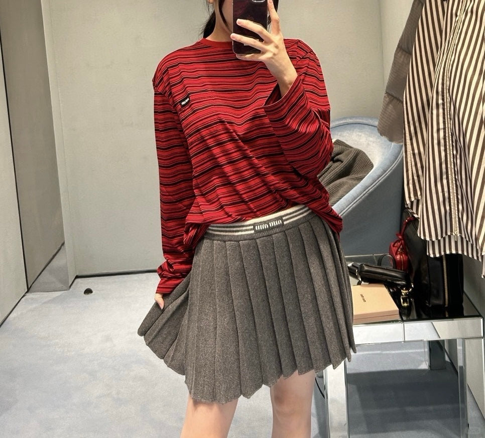미우미우 / 스트라이프 터틀넥 티셔츠