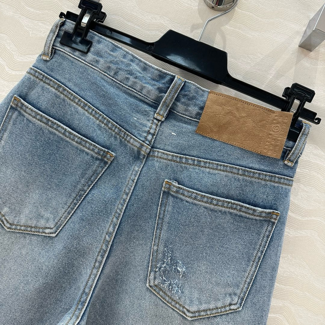 메종마르지엘라 / 벨티드 빈티지 워싱 하프 쇼츠