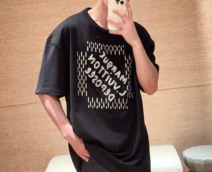 루이비통 / 비즈장식 로고 쇼트 티셔츠
