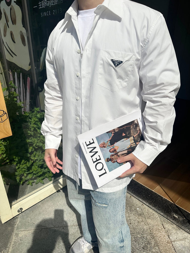 프라다 / 포켓 삼각로고 클래식 셔츠