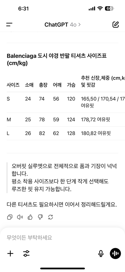 발렌시아가 / 시티뷰 프린트 오버핏 티셔츠