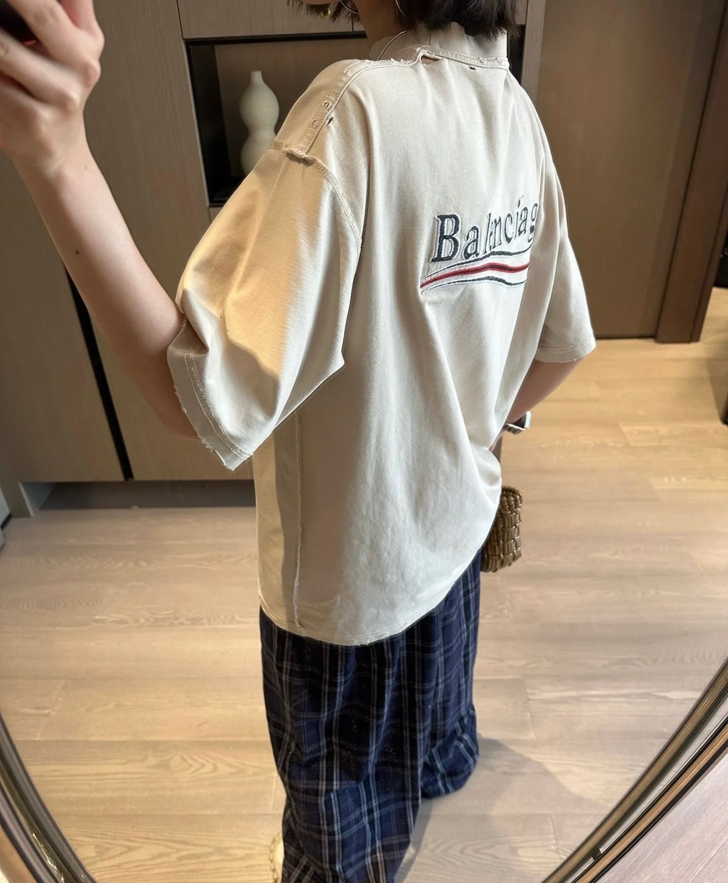 발렌시아가 / 빈티지 워싱 로고 티셔츠