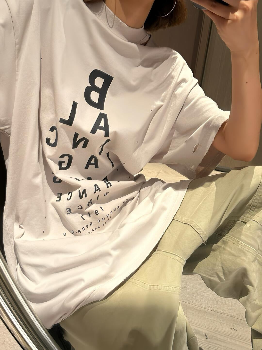 발렌시아가 / 레터링 프린트 넘버 티셔츠