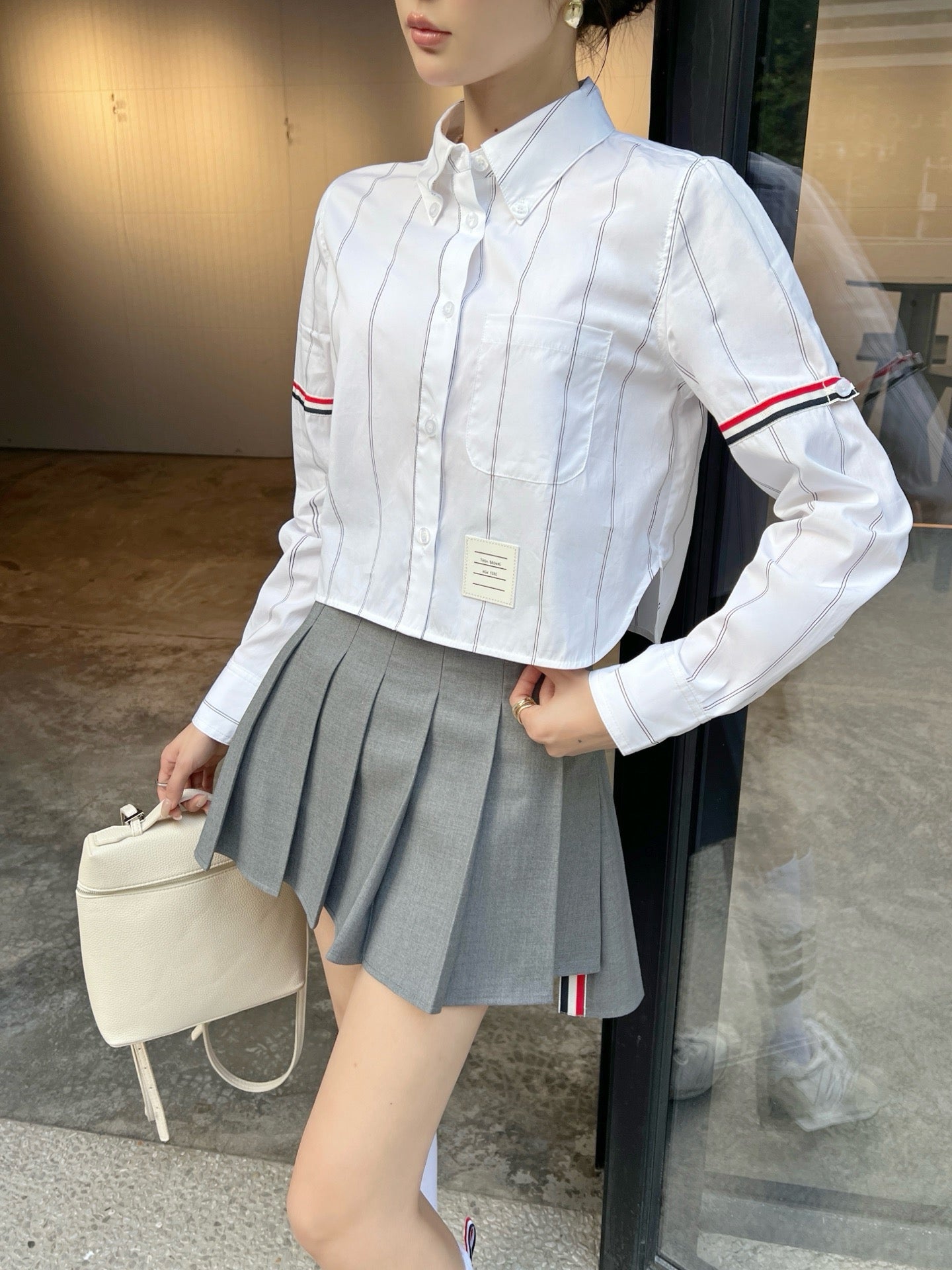 톰브라운 / 스트라이프 카라 넥 셔츠