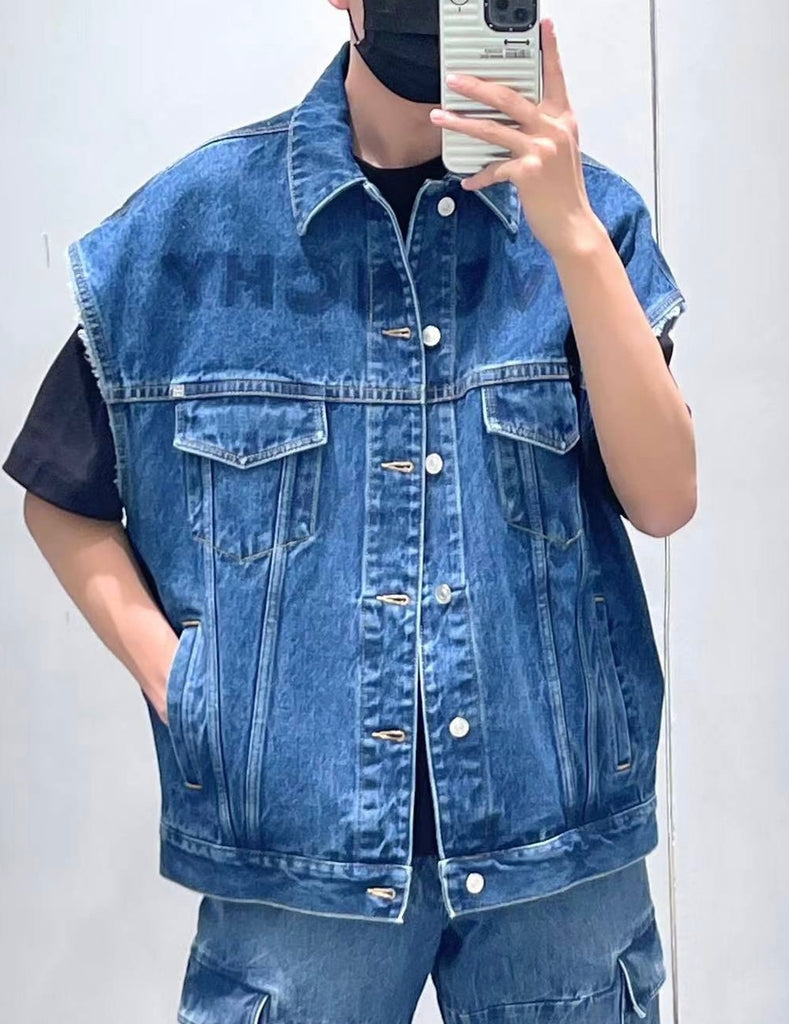 지방시 / 빈티지 워싱 데님 베스트
