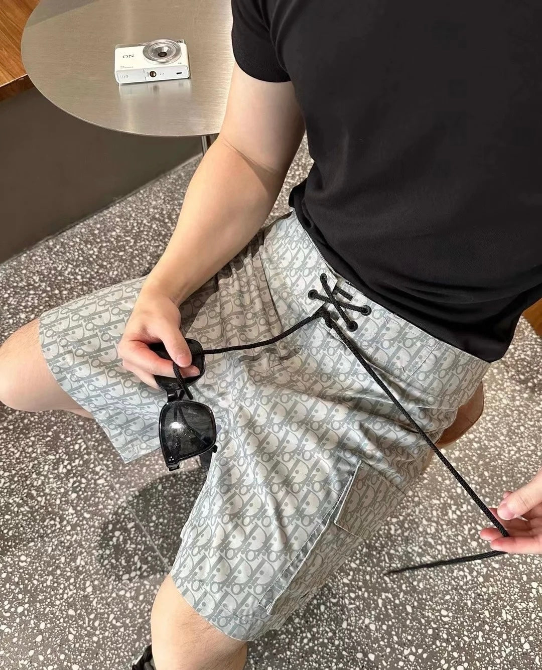 디올 / 오블리크 자가드 풀오버 카고 쇼츠