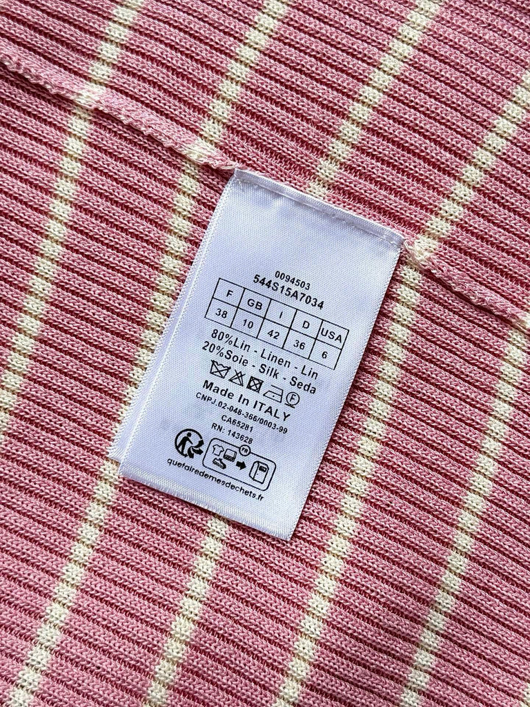 디올 / 레터링 자가드 스트라이프 니트 티셔츠