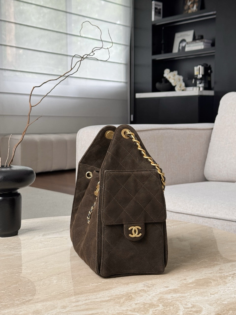 샤넬 / 25k 호보 스웨이드 25 스몰 백