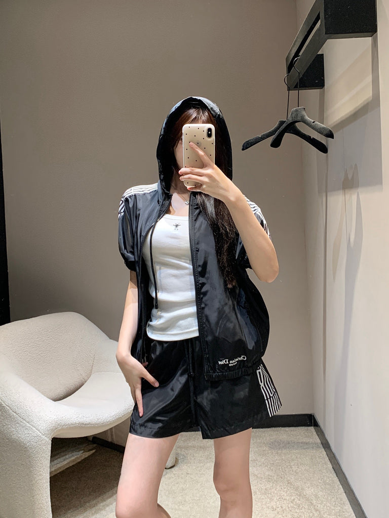 디올 / 시그니처 레터링 로고 나일론 캐주얼 후드 점퍼&쇼츠