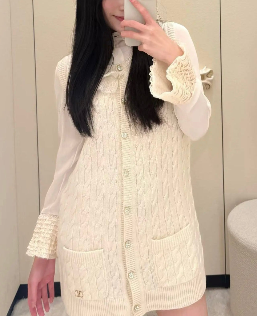 발렌티노 / 브이넥 프릴 드레스