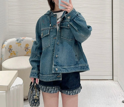디올 / 워싱 후드 데님 오버핏 점퍼