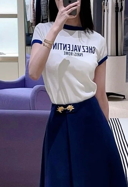 발렌티노 / 레터링 로고 코튼 티셔츠