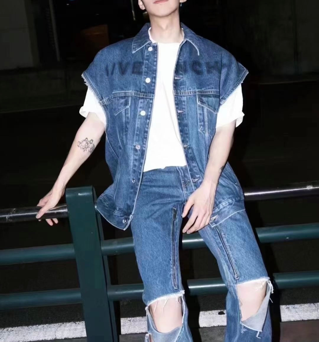 지방시 / 빈티지 워싱 데님 베스트