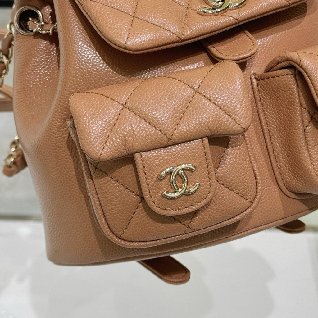 샤넬 / 듀마 백팩 투포켓 골드 스몰 23P