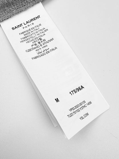 생로랑 / 자수 로고 쇼트 폴로 티셔츠