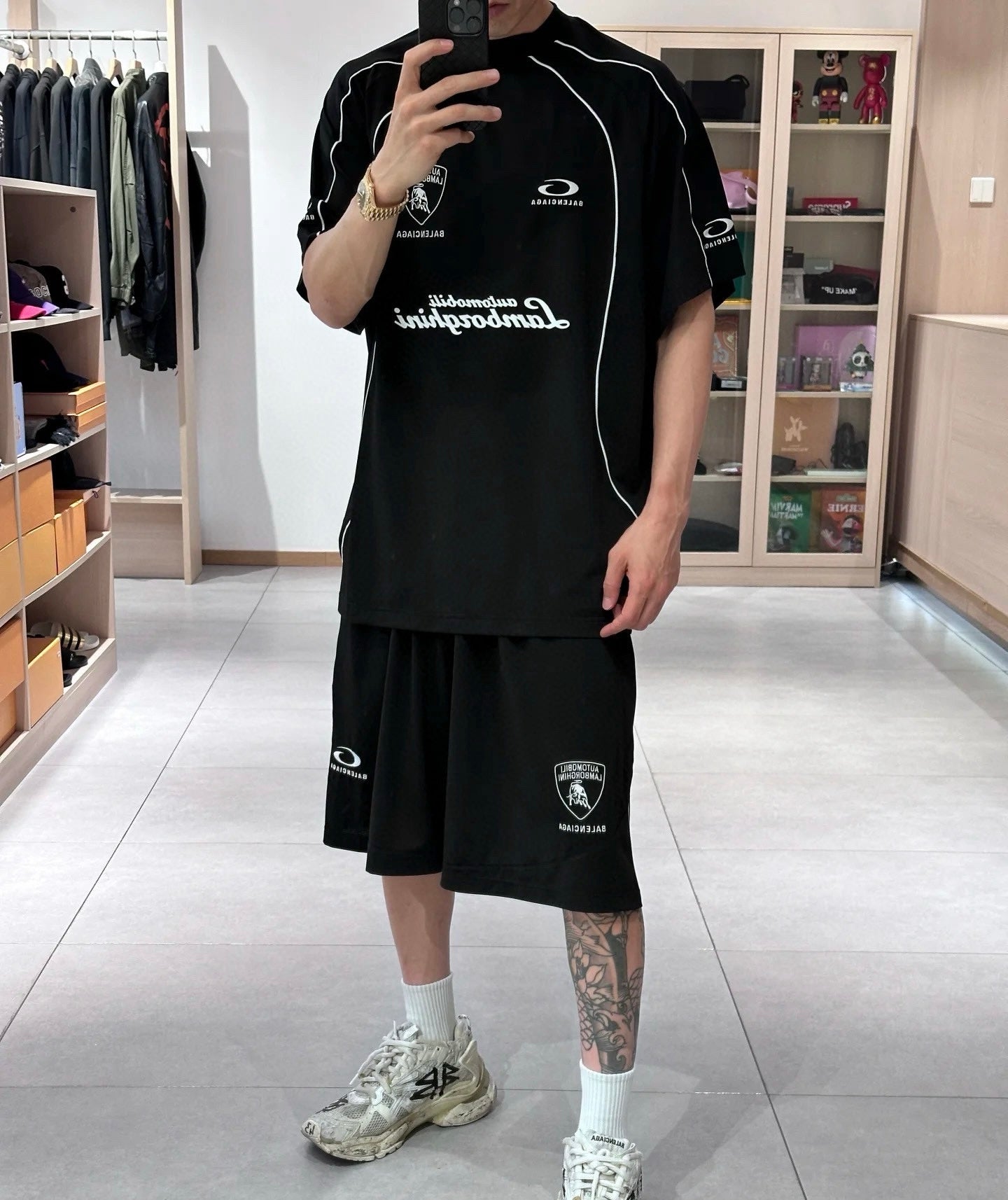 발렌시아가 / 람보르기니 콜라보 로고 유니폼 티셔츠