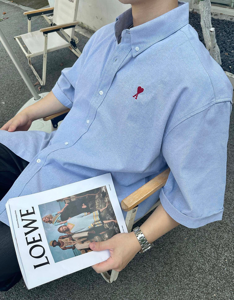 아미 / 하트 자수 쇼트 셔츠