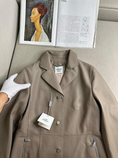 에르메스 / 리치 송치 가죽 자켓