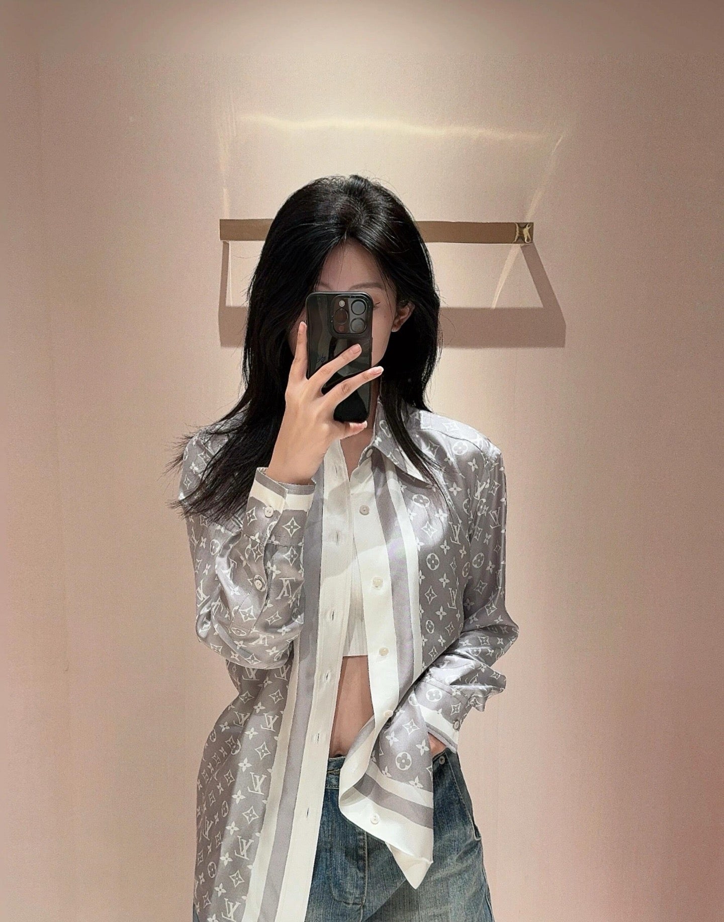 루이비통 / 모노그램 실크 블라우스