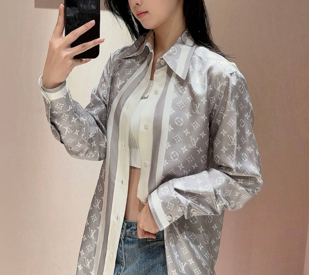 루이비통 / 모노그램 실크 블라우스