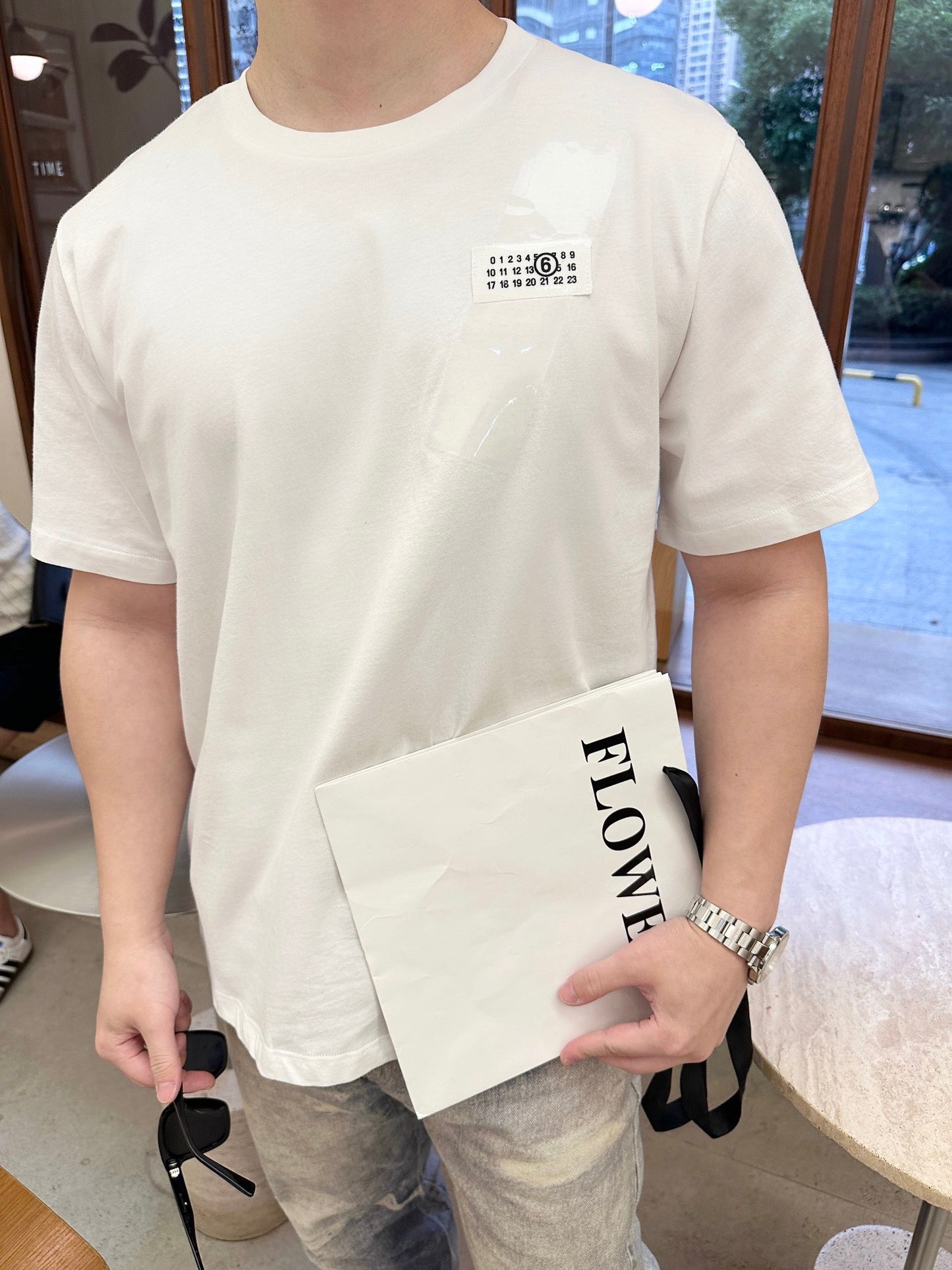 메종마르지엘라 / 숫자 라벨 테이프 로고 티셔츠