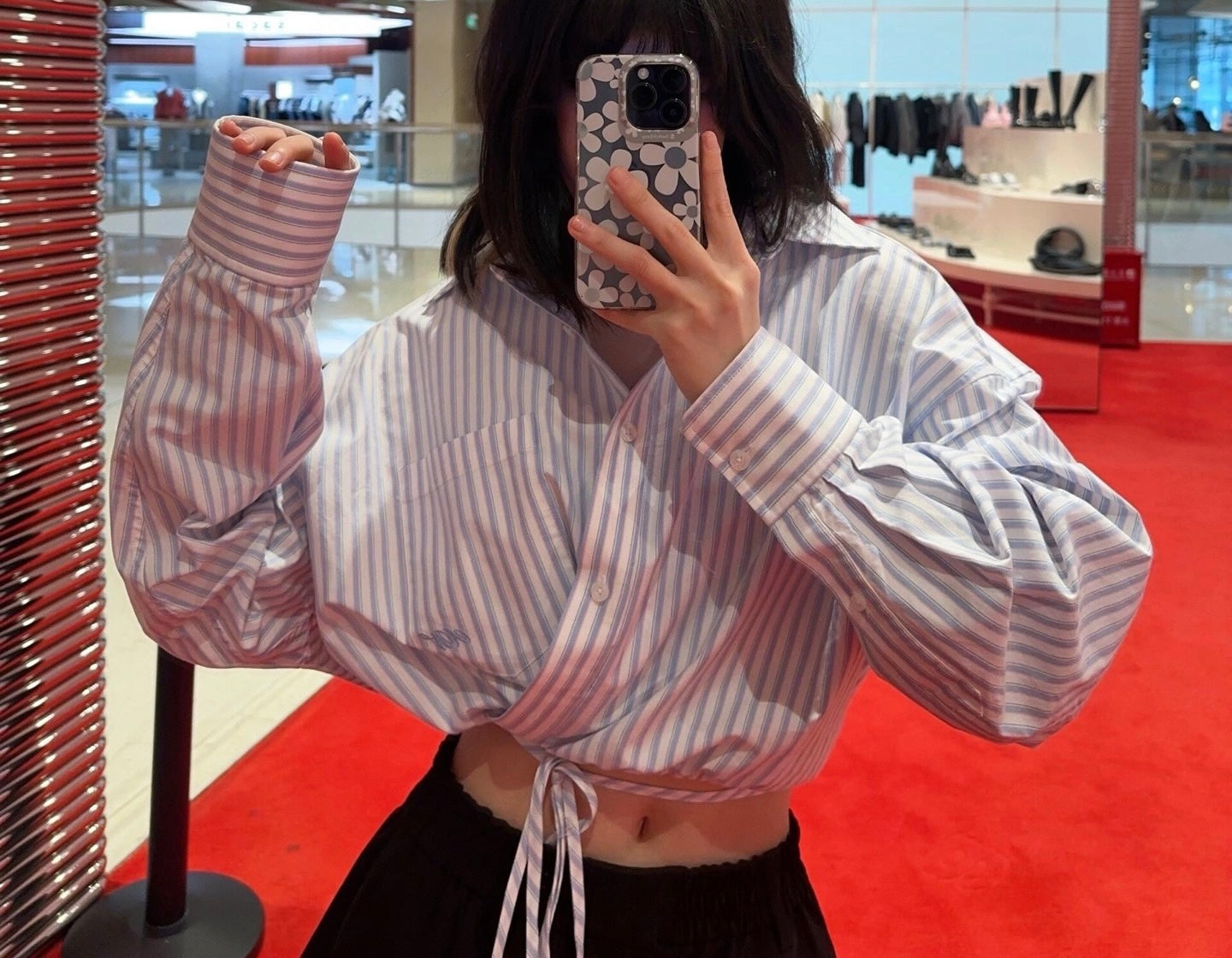 알렉산더왕 / 랩 컷팅 스트랩 크롭 셔츠