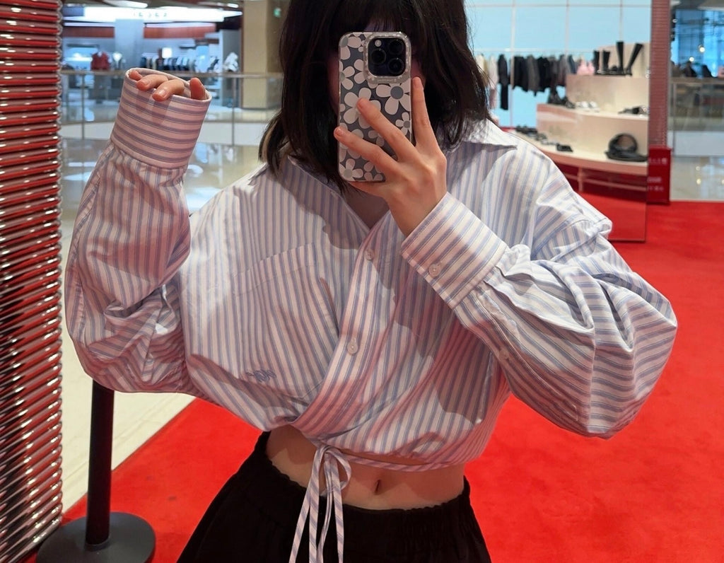 알렉산더왕 / 랩 컷팅 스트랩 크롭 셔츠