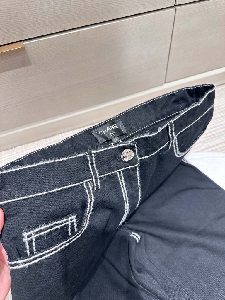 샤넬 / 로고 생지 데님 팬츠