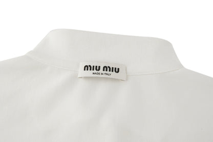 미우미우 / 로고 자수 쇼트 폴로 티셔츠