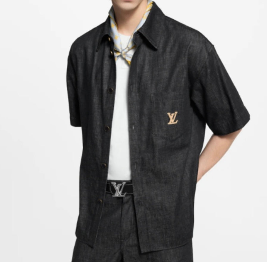 루이비통 / LV 라피아 자수 데님 쇼트 셔츠